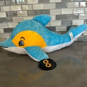 Dolphin Plush / Blue-Yellow-White / Kawaii / Oceanic / 13” / BRAND NEW